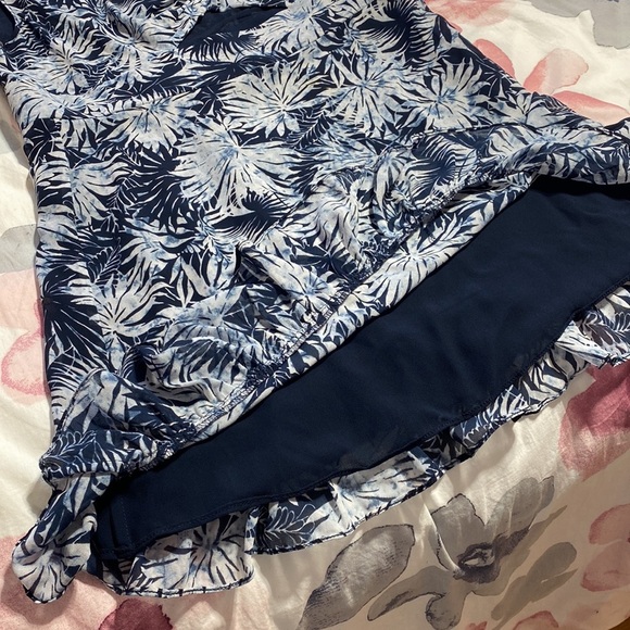 Michael Kors Mini Palm Print Keyhole Ruffled Lightweight Summer Dress Size 8 - Picture 9 of 9